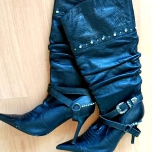 Women's black leather Roberto Botella Boots